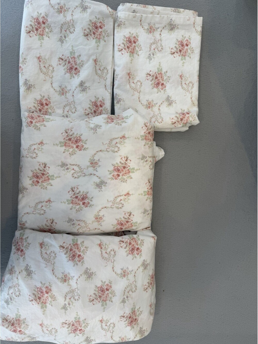 Rachel Ashwell The Farmhouse  Shabby Chic Floral Queen Sheets 4pc Set EUC